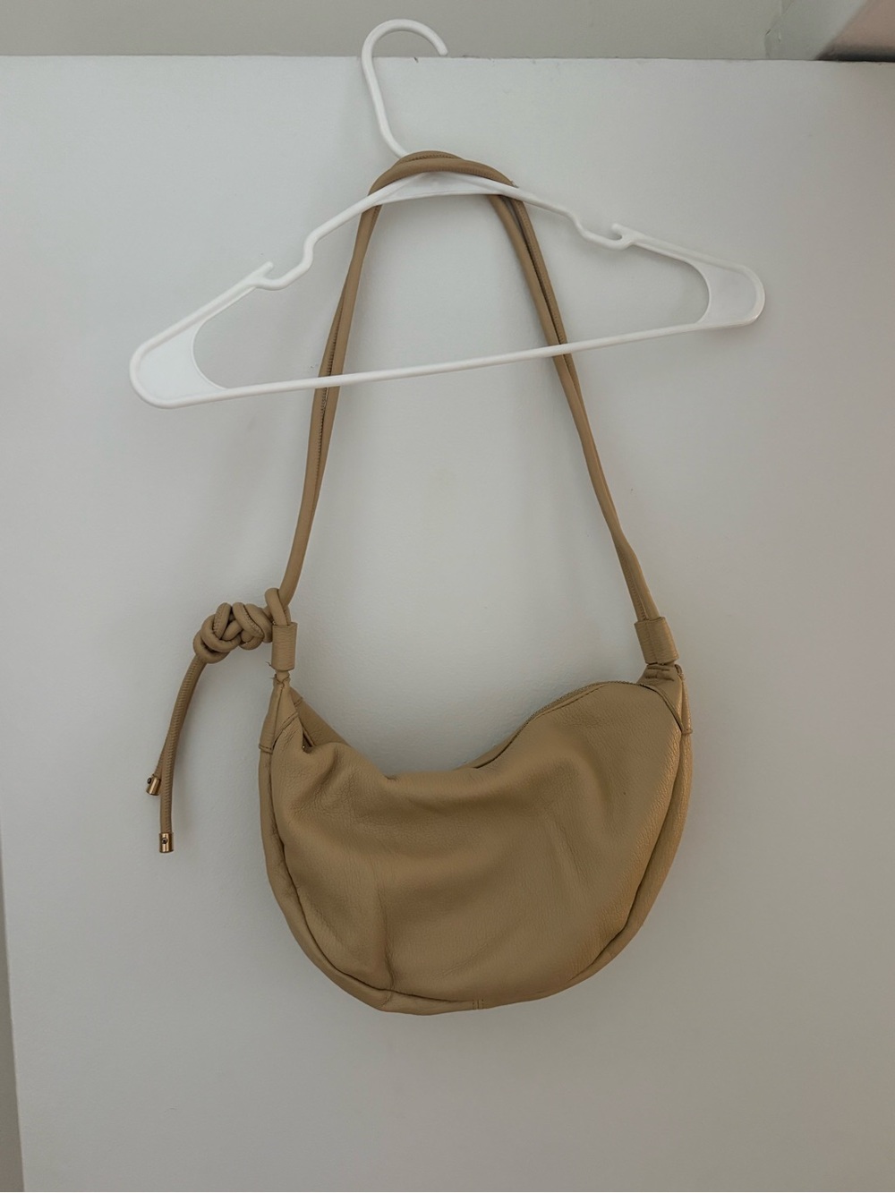 Anthropologie Crescent Shoulder Bag in Cream